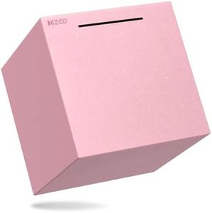 hizgo Adults Pink Piggy Bank, Stainless Steel Piggy Bank for Adults/Kids Must Break to Open, Unopenable Money Saving Box(7.9-inch, Pink)