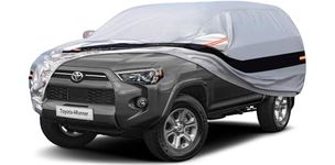 Holthly 10 Layers SUV Car Cover Custom Fit for Toyota 4Runner (2002-2024) Waterproof All Weather for Automobiles, Full Cover Rain Sun UV Protection.Silver