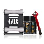 Grand Pitstop Groller Large (Bikes <270 kgs and Tyre Width <240 mm) with Motorcycle Chain Cleaning Brush Red and Grand Pitstop GRC Chain Cleaner, GRL Chain Lube (160ml)