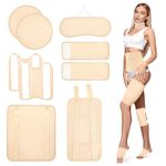 9pcs Castor Oil Pack for Waist and Thyroid Neck Wrap Elastic with Adjustable Strap Washable Anti Leak Reusable Organic Compress Packs Soft Wraps Kit with Storage Bag Aid Sleep Constipation Less Stress