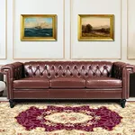 Vaztrlus Brown Couches Sofas, Chesterfield Sofas for Living Room, Deep Seat Comfy 3-Seater Faux Leather Couch Classic Tufted Upholstered Couches for Bedroom, Office Easy to Assemble