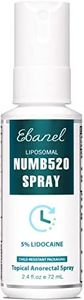 Ebanel 5% Lidocaine Spray Pain Relief Numb520 Numbing Spray with Phenylephrine, Topical Lidocaine Anesthetic Pain Relief Spray with Arginine, Allantoin, Secured with Child Resistant Cap, 2.4 Fl Oz