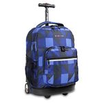 J World New York Sunrise Rolling Backpack, Block Navy, One Size