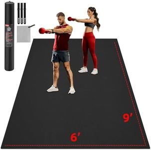 GymCope Extra Large Exercise Mat, 10'x6'/9'x6'/8'x6'/7'x5'/6'x4'(8mm) Thick Workout Mat for Home Gym & Garage Flooring, Shoe-Friendly, High-Density, MMA, HIIT, Weight Lifting, Cardio&Strength