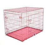 Cozy Pet Dog Cage 42" Pink Metal Tray Folding Puppy Crate Cat Carrier Dog Crates Dog Cages. (We do not ship to the Channel Islands)