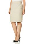 Calvin Klein Women's Straight Fit Suit Skirt (Regular and Plus Sizes), Khaki, 2