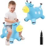 ZHUYNXIR Inflatable Bouncy Horse Toy,Kid Jumping Horse Toy, Kid Favorite Jumping Toy.Perfect for Birthday, Bouncy Horse Blue.