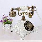 Gdrasuya10 Vintage Phone Rotary Dial Retro Old Fashioned Landline Telephone for Home Office Cafe Bar Decor