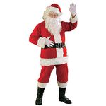 Rubies Costume Flannel Santa Suit, Red/White, Standard