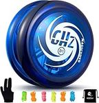 MAGICYOYO D1 GHZ Looping Yoyo Responsive Yoyo for Kids, Beginner Yoyo, Easy to Play and Practise Basic Looping Tricks, with 6 Replacement Yoyo Strings, Yo-Yo Glove, Yo Yo Bag (D1 - Blue)