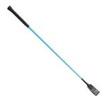 26.5" PLAIN STEM WHIP, Leather Keeper Easy to Hold Rubber Grip Handle [B.BLUE] [26.5"]