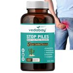 Vedabay Piles Care Tablets, Comprehensive Solution for Hemorrhoids and Fissures, 60 Tablets