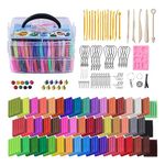 Polymer Clay, ARTFLY 50 Colors Clay Kit, Oven Bake Modeling Clay, Creative Polymer Clay Kit with Sculpting Tools and Jewelry Accessories, Non-Toxic, Ideal DIY Clay Gifts for Adults and Teens