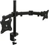 Mount-It! Dual Monitor Mount | Double Monitor Desk Stand Arm | Two Articulating Arms Fit 2 Screens 17 19 20 21 22 24 27 Inch Computer | VESA 75 100 Compatible Displays | C-Clamp Base