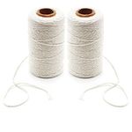 Benvo Cooking Twine 656 Ft Kitchen Cotton String 2mm Bakers Twine Natural Jute Twine 2 Ply String Rope Cord Wrapping, Ornaments, Baking, Butchers, Sausage, DIY Arts and Crafts-Beige