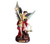 Resin St Michael Statue for Altar - 23 cm | Statue of Archangel St Michael, Multicolor