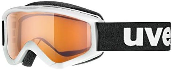 uvex Speedy Pro - Ski Goggle for Kids - Contrast Enhancing - Extended Field of Vision & Anti-Fog Coating - White/Lasergold - One Size