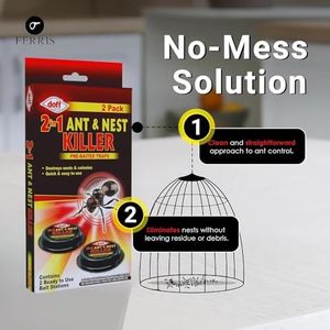 FERRIS Ant Killer Bait Stations 2-Pack – Indoor & Outdoor Ant Trap