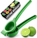 Zulay Metal Lime Squeezer – Heavy-Duty Citrus Juicer for Maximum Juice Extraction – Easy Manual Press for Limes & Lemons – Durable & Ergonomic Hand Juicer - Green