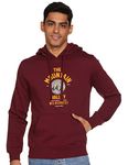 Amazon Brand - INKAST Men's Hoodie Sweatshirt (IN-A22-SW-07_Port Maroon,Mountain_L)