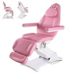 TATARTIST Electric Beauty Bed Adjustable Massage Facial Bed Aesthetic Reclining Chair Salon Spa Treatment Table All Purpose Bed with 3 Motors (Pink)