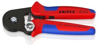 KNIPEX Self-Adjusting Crimping Pliers for Wire Ferrules with Lateral Access with Multi-Component Handles 180 mm, 97 53 14