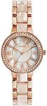 Fossil Women's Virginia Quartz Stainless Steel and Acetate Three-Hand Watch, Color: Rose Gold/White Horn (Model: ES3716)