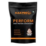 NAKPRO Perform Whey Protein Concentrate 1kg Chocolate Cream | 24g Protein, 5.3g BCAA | Trustified Certified 100% Authentic Supplement Powder & No Adulteration | Fast Absorbing Whey Protein Powder