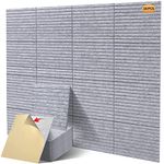 16 Pcs Pro Grade Soundproof Wall Panels,Acoustic Panels,Premium Sound Panels,Better Than Foam,Wedge Design,with Adhesive on Back,for Acoustical Treatments/Professional Studio,12×12×0.4 in(Light Grey)