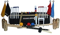 Synco Croquet Sport Elite Croquet Set 4 Player, Elite Set with Croquet Balls and Accessories (38 Inch), Perfect for Lawn, Backyard, Parks and Gardens for Fun, Party and Family Games.