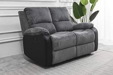 Furnituremaxi Living Room Jumbo Cord Fabric Recliner Armchair Lounge Chair Home Reclining 2 Seater Sofa