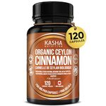 New! Kasha Nutrition Organic Ceylon Cinnamon 2250 mg per day with Bioperine for Absorption | 750 mg per Capsule Industry Strongest | Antioxidant & Loss of Appetite | Sri Lanka Organic Ceylon Cinnamon Powder Capsules | Cinnamon Supplement with Bioperine for Absorption | Vegetarian, Non-GMO | 120ct