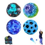 Moon Ball, Space Ball with Super High Bouncing, PU Sponge Bouncy Balls for Kids and Adults Improve Hand-Eye Coordination Stress-relif, Halloween 4PCS Camo