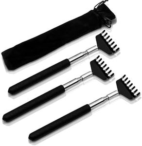 Back Scratcher Gift Set, 3 Pack, Upgraded Portable Extendable Stainless Steel Telescoping Massage Tool, Gifts for Men Women Kids Adults