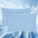 Topcee Cooling Pillow Cases, 2 Packs Standard Size Arc-Chill Q-Max>0.5 Ultra Soft Cooling Pillowcases for Hair and Skin, Breathable Cold Pillow Case for Hot Sleepers & Night Sweats (Blue 20x26)