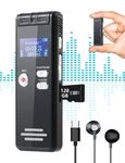 128GB Digital Voice Activated Recorder with Playback - 9104 Hours Audio Recorder, 3072 Kbps HD Recording and Noise-Canceling Voice-Activated Recording, Audio Recording Device for Lectures/Meeting