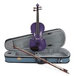 Stentor Harlequin Violin Outfit 4/4 Size, Violin for Intermediates with P&H Fibreglass Bow, Lightweight Case, Colourful String Instrument 1401APU, Purple