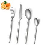 SHEUMNT Cube 32-Piece Elegant Stainless Steel Flatware Set Cutlery Set, Silverware Set Service for 8, Mirror Polishing, Dishwasher Safe