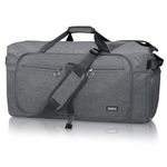 Fmeida Travel Duffel Bag 65L for Men Women Foldable Holdall Bags Weekend Bag Large Capacity Duffle Bag (Light Gray)