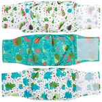 MICOOYO Reusable Dog Nappies Male 3Pack, Washable Belly Bands for Dogs, Super Absorbent Dog Diapers Wrap for Newborn Doggie (Elephants Snails Birds, XS)