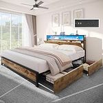 YITAHOME Queen Size Bed Frame, LED 