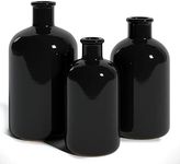 Barnyard Designs Ceramic Stoneware Vase Set, Farmhouse Ceramic Vases Home Decor, Neutral Home Decor for Shelves, Pottery Decorative Vases for Home Decor Farmhouse, Black, Set of 3, 7.5"/6.5"/5.5"