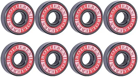 Rollerex Titan 608-2RS Lubricated Silicon Nitride Ceramic Skate Bearings (8-Pack) - for Inline, Roller Blade, Rollerskate, Skateboard, RipStik & More