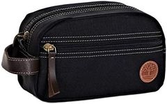 Timberland mens Toiletry Bag Canvas Travel Kit Organizer, black, One Size