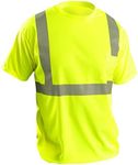 OccuNomix LUX-SSETP2B-Y2X Classic Standard Short Sleeve Wicking Birdseye T-Shirt with Pocket, Class 2, 100% ANSI Wicking Polyester Birdseye, 2X-Large, Yellow (High Visibility)