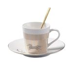 JINYISI Rotating dynamic reflection cup,Mirror reflection coffee cups,Coffee cups ceramic,For Office and Home,With Saucer and Spoon 300ml