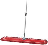 Tidy Tools Commercial Dust Mop & Floor Sweeper, 36 in. Dust Mop for Hardwood Floors, Reusable Dust Mop Head, Extendable Mop Handle, Industrial Dry Mop for Floor Cleaning & Janitorial Supplies, Red