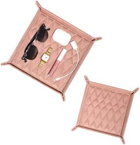 Benevolence LA Perfume Trays for Dresser Set of 2 | Jewelry Tray, Vanity Tray, Valet Tray, Perfume Tray, Jewelry Organizer Tray, Catch All Trays, Makeup Tray, Decorative Tray, Dusty Pink