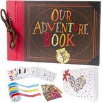 Pulaisen Our Adventure Book Scrapbook Pixar Up Handmade DIY Family Scrapbooking Album with Embossed Letter Cover Retro Photo Albums (Our Adventure Book, 11.8"Lx7.6"W)