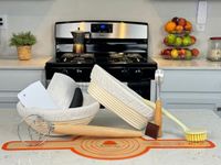 Bread Art 9 Inch Bread Banneton Sourdough Proofing Basket Set with Dough Scraper, Cloth Liner